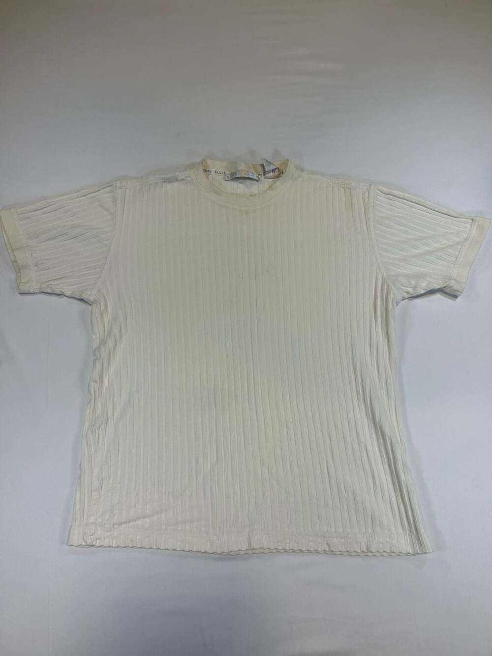 Vintage Perry Ellis Ribbed T-Shirt Size L